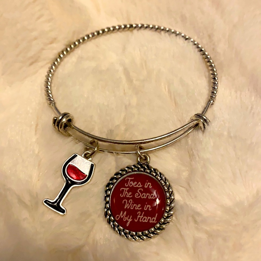 “Toes in The Sand Wine in My Hand” Bangle Bracelet